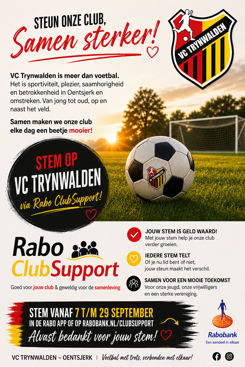 VC Trynwalden doet mee aan Rabo Clubsupport