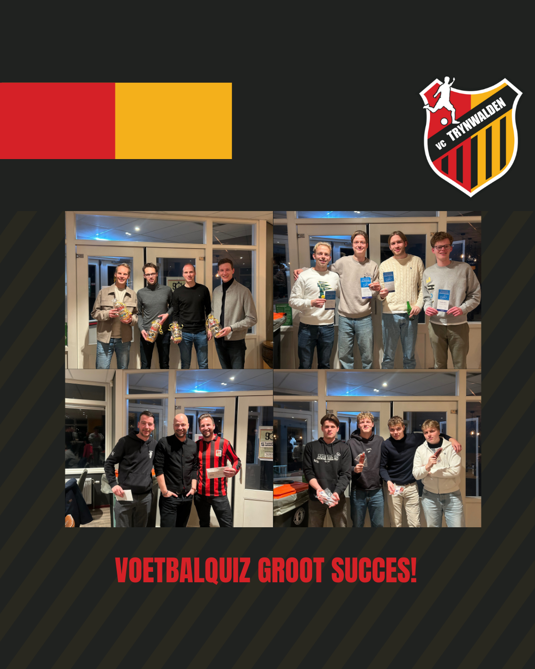 Geslaagde eerste editie van de voetbalquiz bij VC Trynwalden!