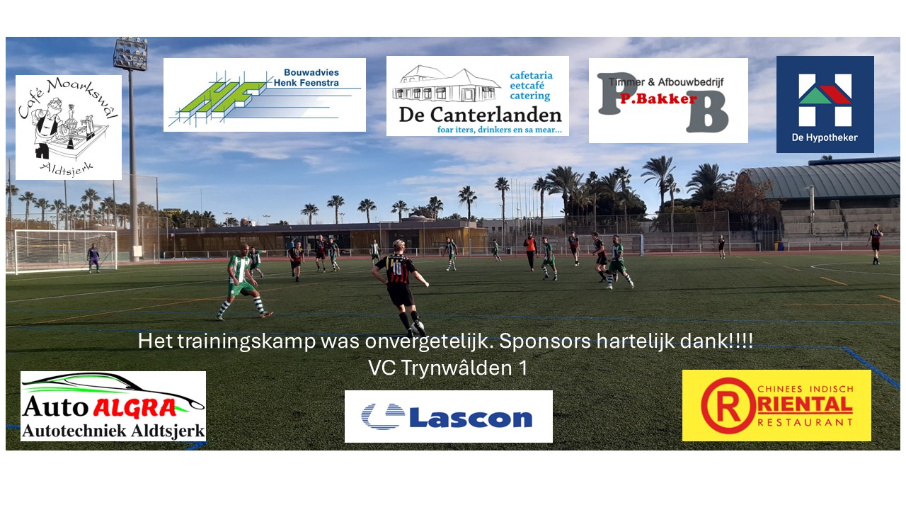 Sponsoren maakten het VCT1 trainingskamp mogelijk!