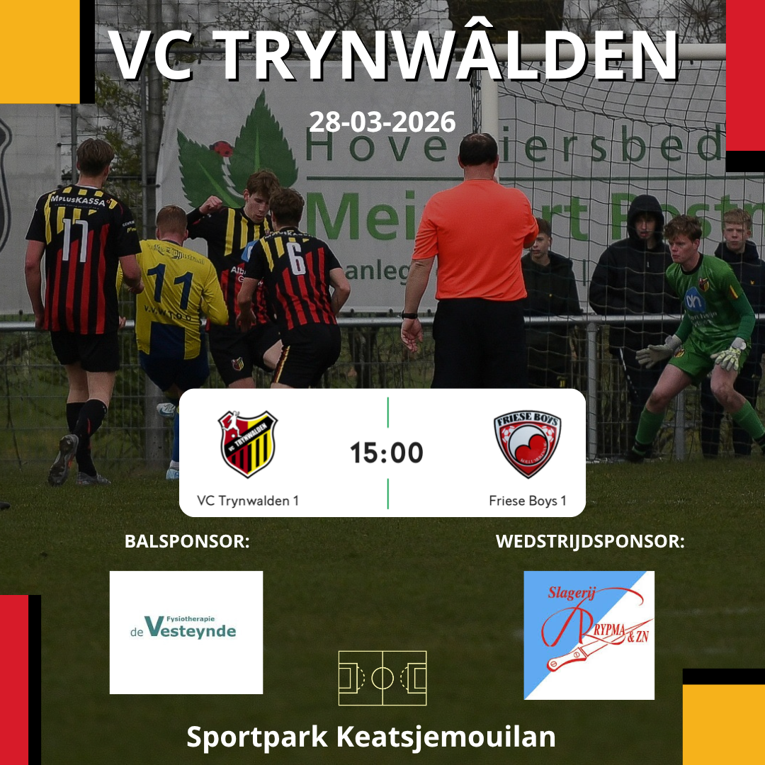 Thuiswedstrijd voor VC Trynwâlden 1 tegen Friese Boys 1!