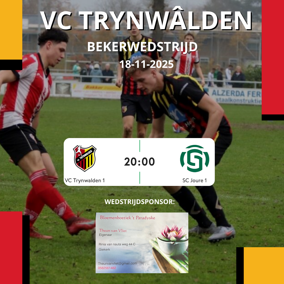 VC Trynwâlden in tweede ronde van de beker tegen tweedeklasser SC Joure