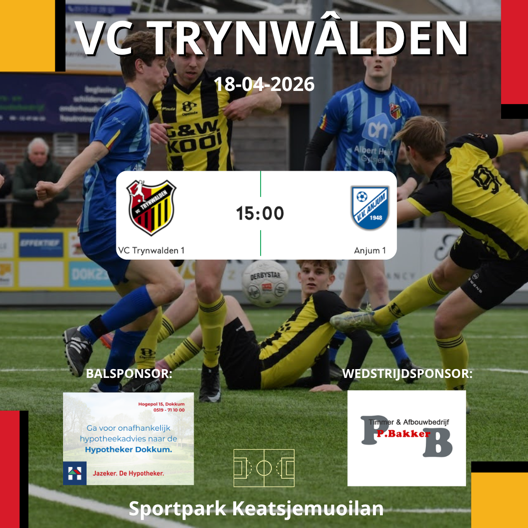 VC Trynwâlden 1 ontvangt V.V. Anjum 1