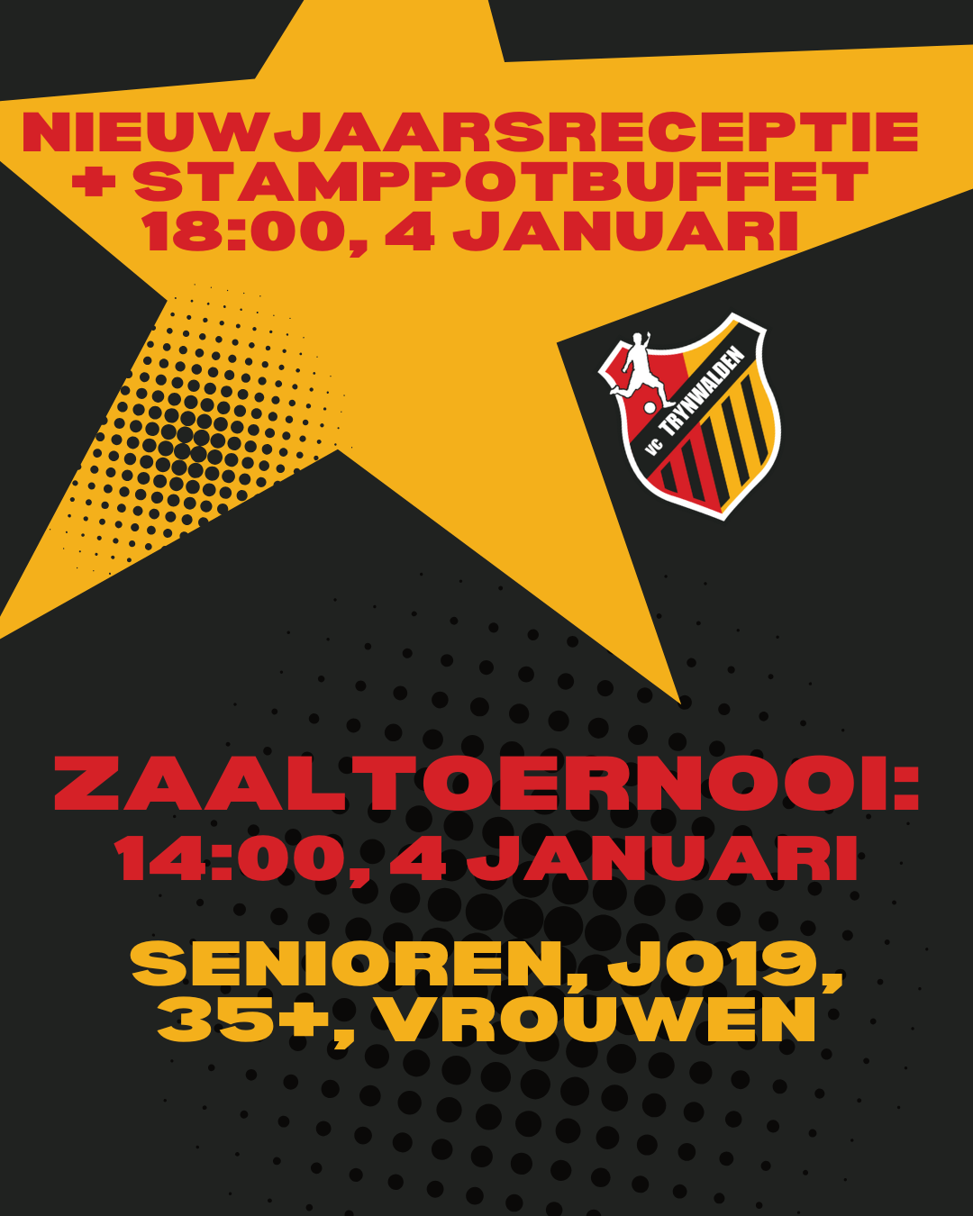 Zaalmixtoernooi & Stamppotbuffet – zondag 4 januari